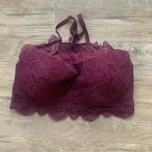 Victoria Secret PINK Floral Lace Halter Push Up Pullover Bra